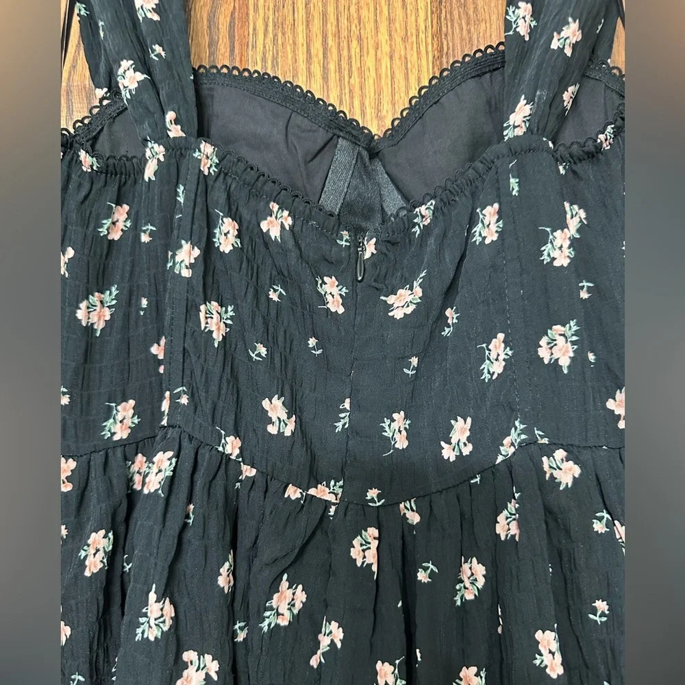 Talulah Black Tiered Dress with Pink Floral Print - Picture 5 of 6